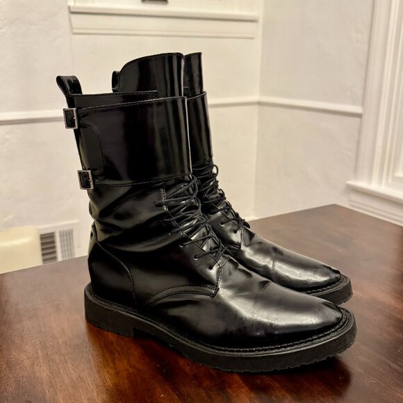 INCH2 Camden Double Monk Buckle Leather Combat Boot - Picture 7 of 15